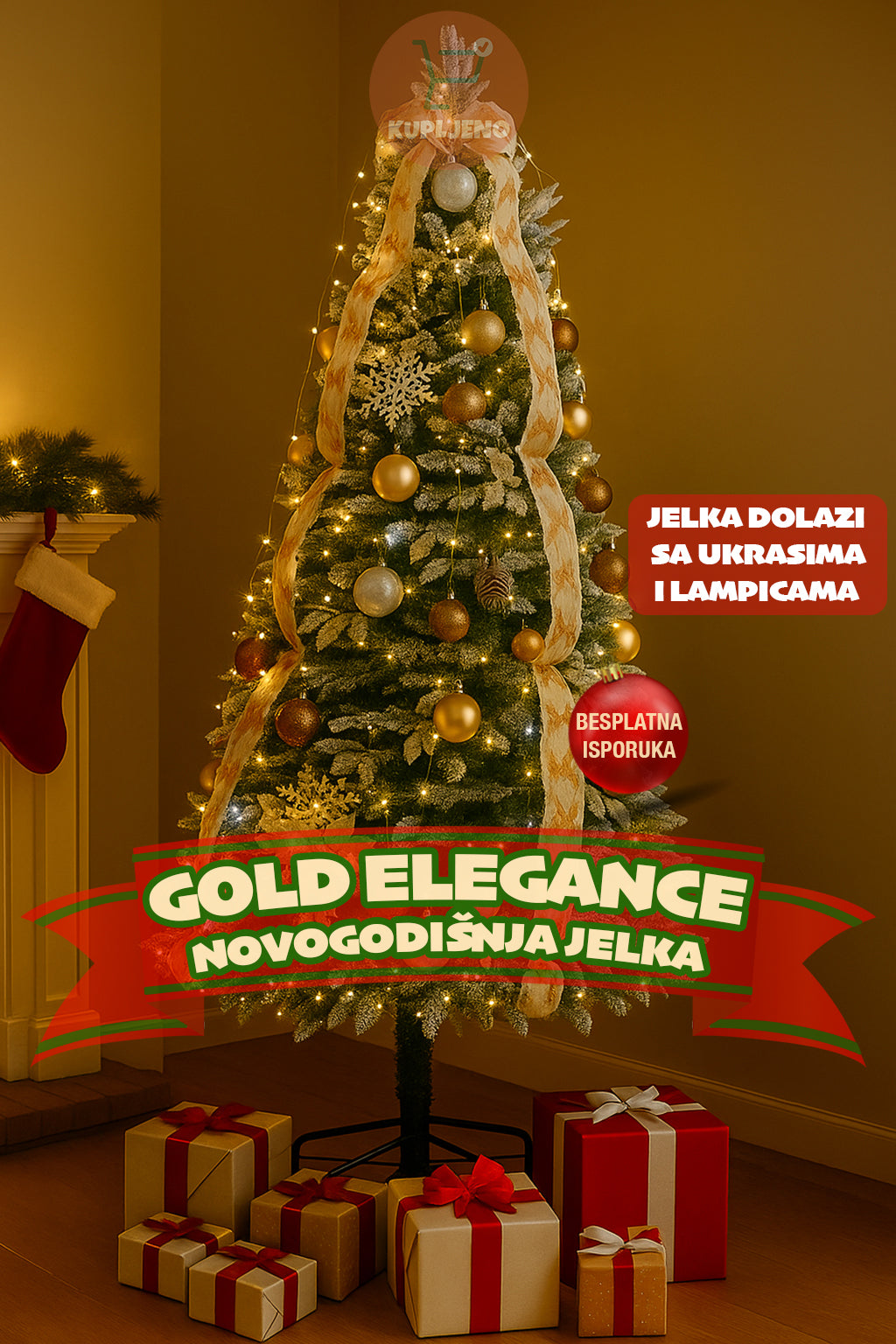 Gold Elegance Novogodišnja Jelka Kupljeno