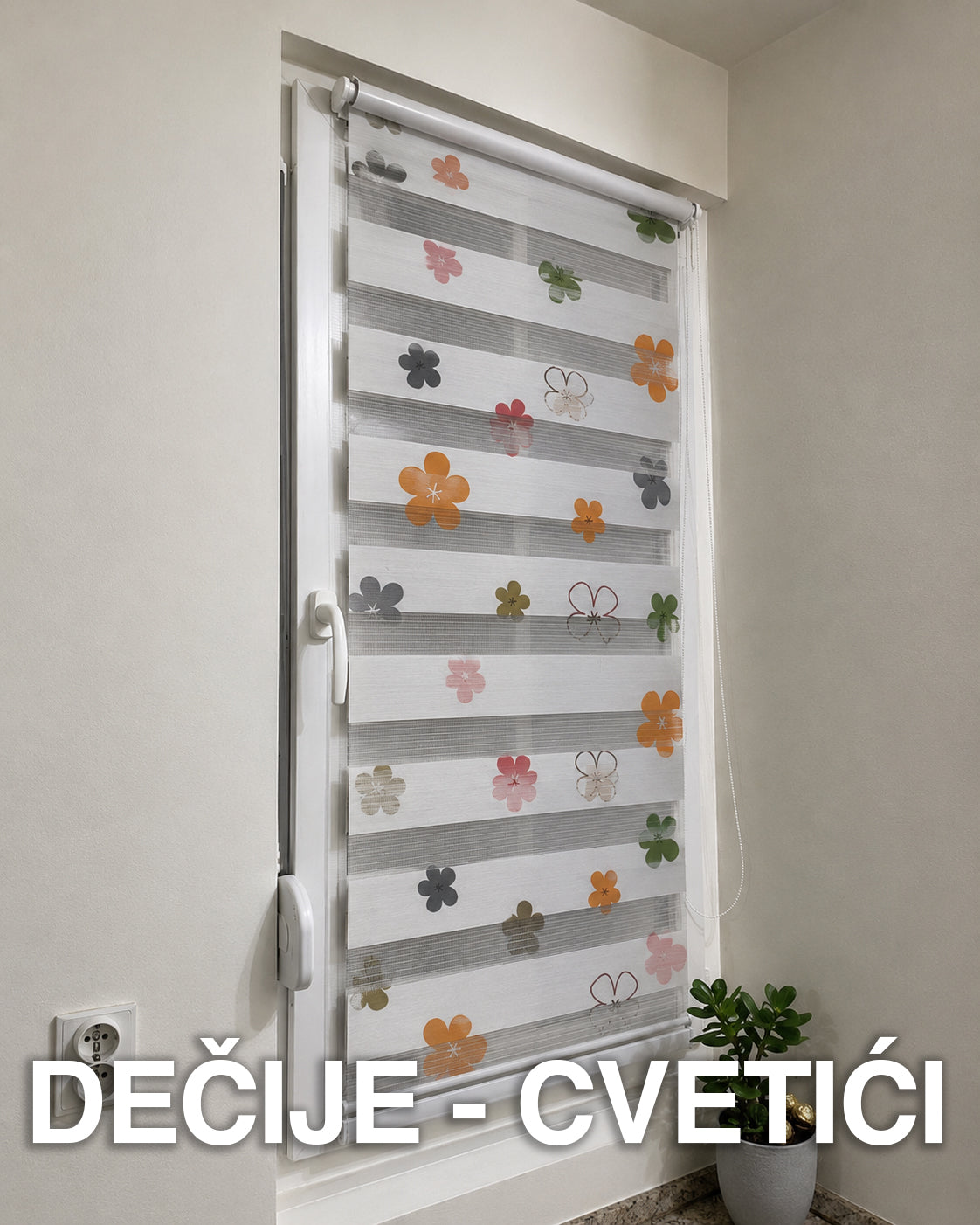 Zebra Rolo Zavese - Dan i Noć (Na kačenje ili bušenje) Deo Dekor