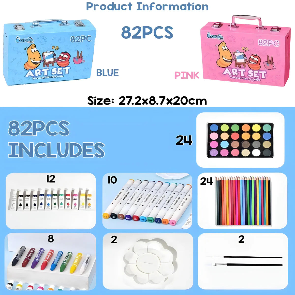 Kofer sa Setom za Crtanje - 82 Dela Kupljeno